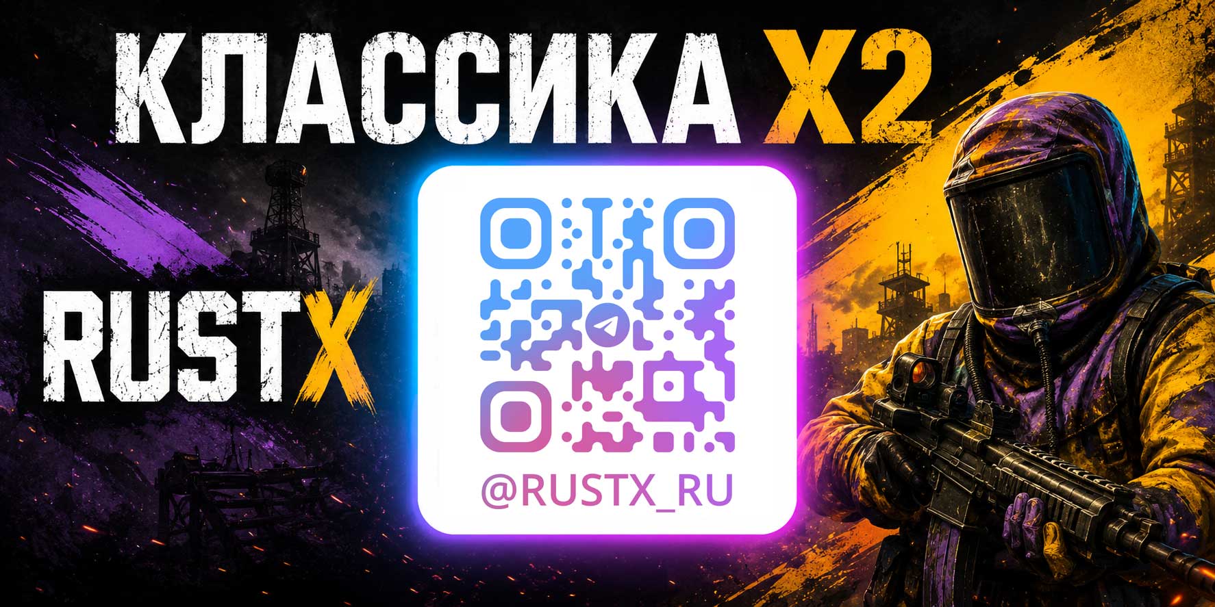 Баннер сервера ДЛЯ НОВИЧКОВ / КЛАССИКА X2 / RUSTX (04.07)