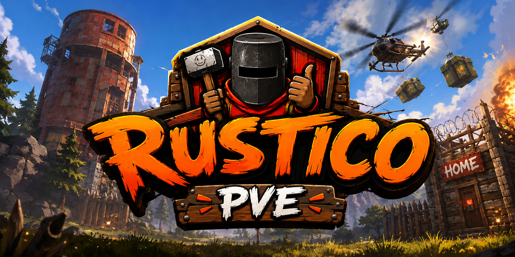 Баннер сервера RUSTICO | PVE | ДЛЯ НОВИЧКОВ