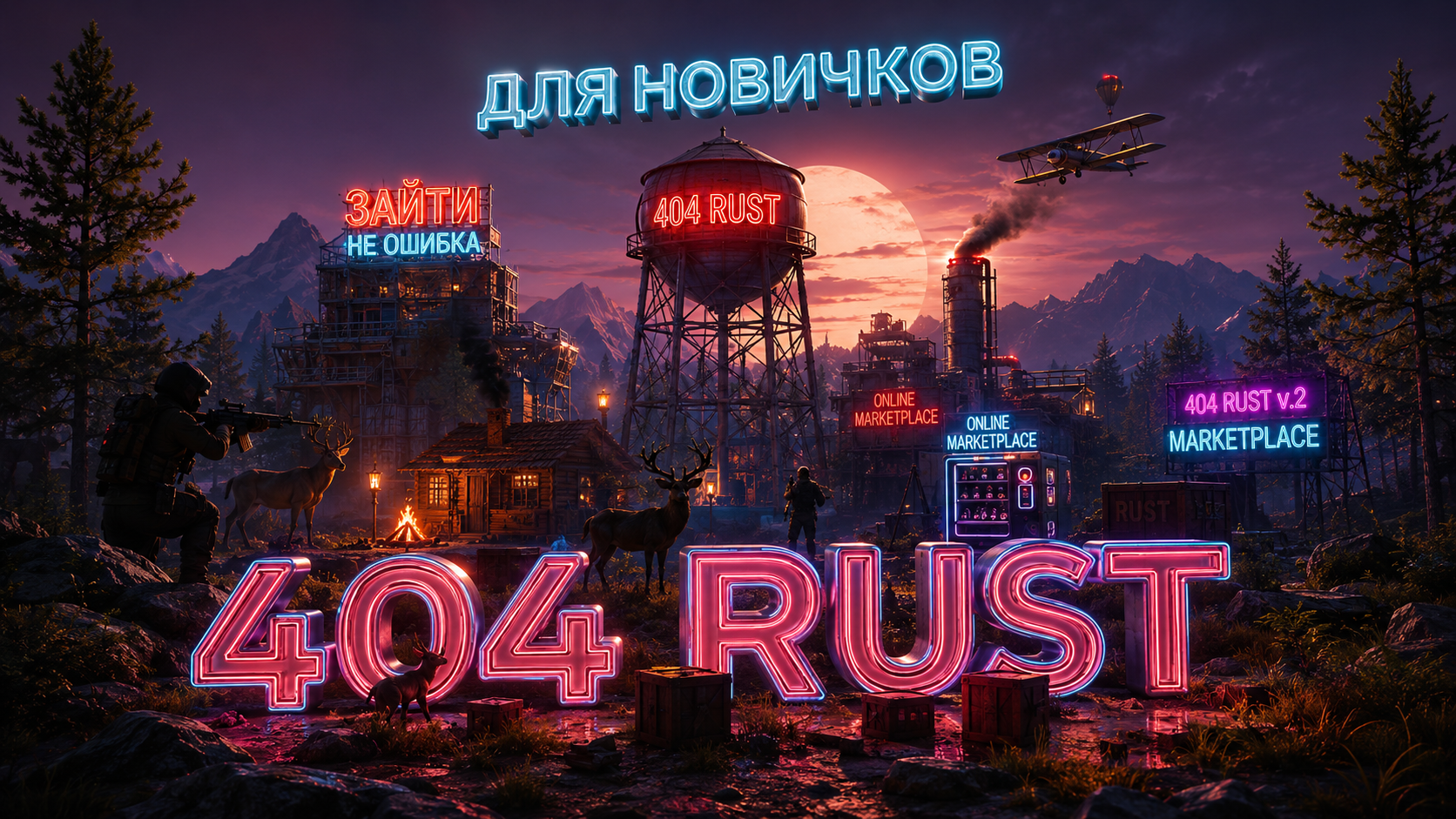Баннер сервера 404 RUST/ДЛЯ НОВИЧКОВ/КАЗАНСКИЙ/13.07